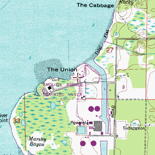 Topographic Map of The Union, FL