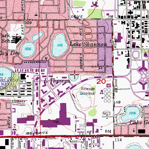 Topographic Map of Lake Theresa, FL
