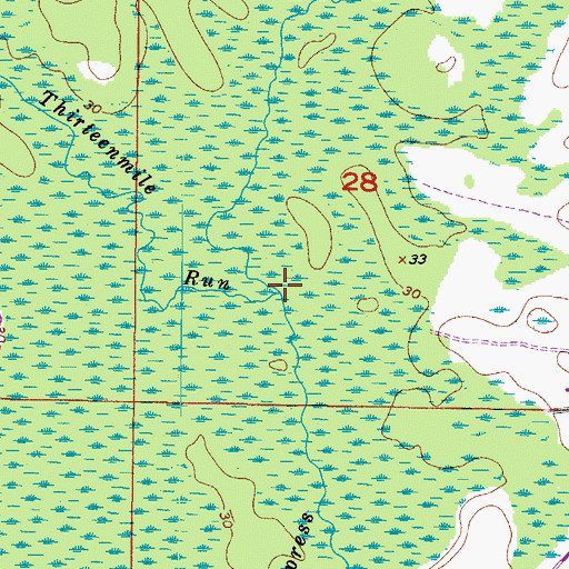 Topographic Map of Thirteenmile Run, FL