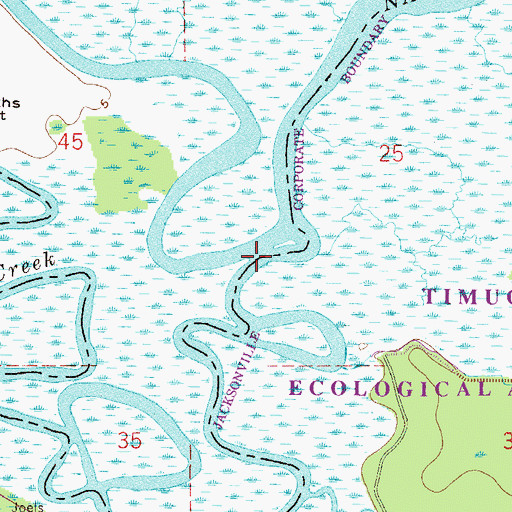 Topographic Map of Thomas Creek, FL