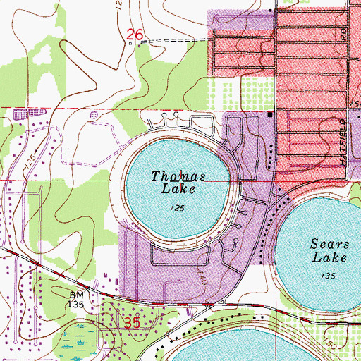 Topographic Map of Thomas Lake, FL