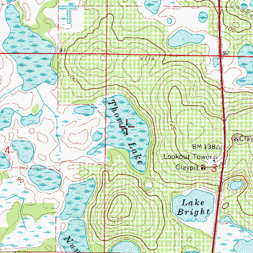 Topographic Map of Thomas Lake, FL