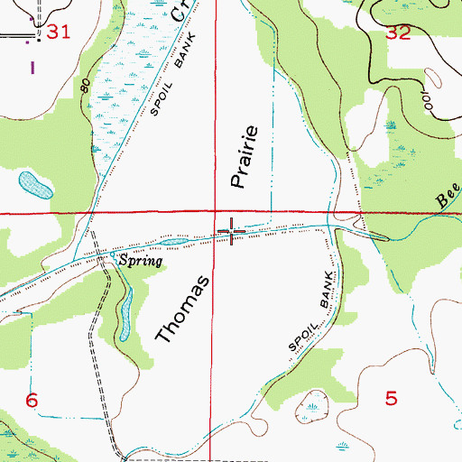 Topographic Map of Thomas Prairie, FL