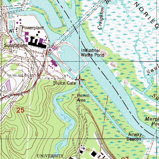 Topographic Map of Thompson Bayou, FL