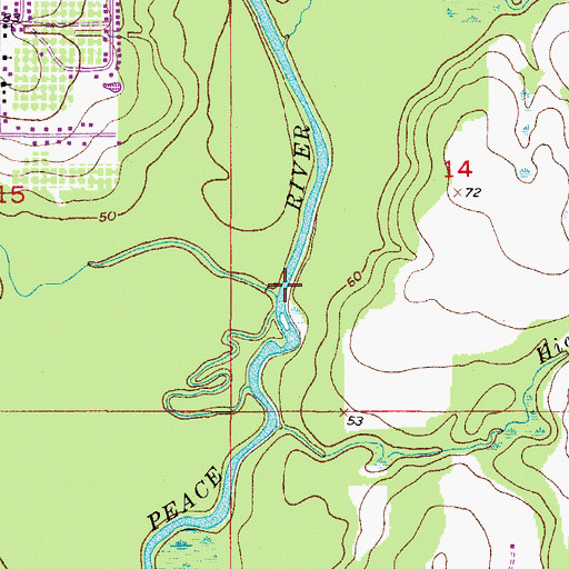 Topographic Map of Thompson Branch, FL