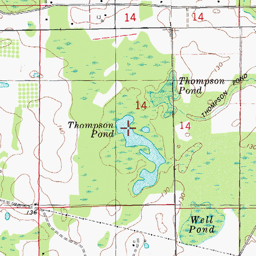 Topographic Map of Thompson Pond, FL