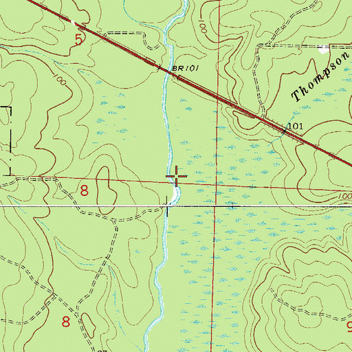 Topographic Map of Thompson Spring Branch, FL