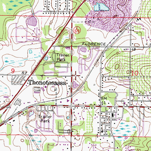 Topographic Map of Thonotosassa, FL