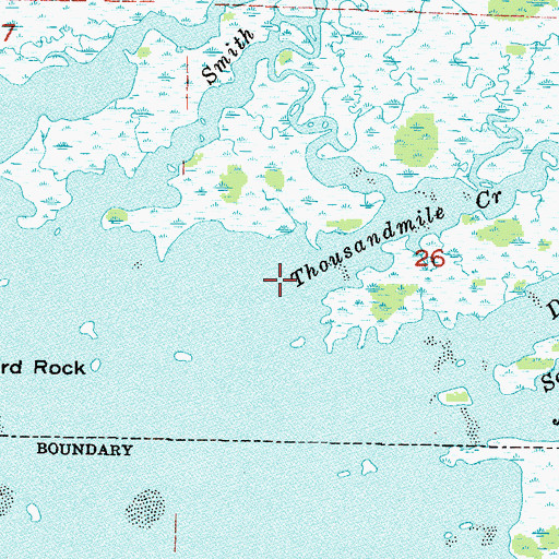 Topographic Map of Thousandmile Creek, FL
