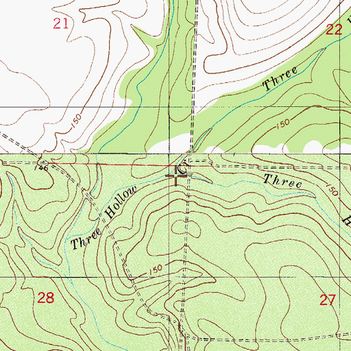 Topographic Map of Three Hollow Head, FL