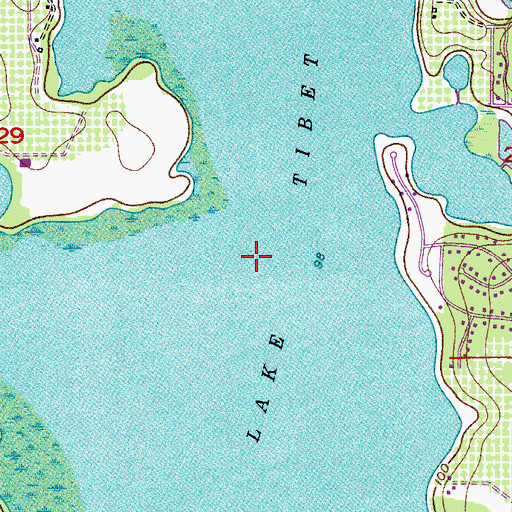 Topographic Map of Lake Tibet, FL