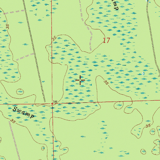 Topographic Map of Tiger Bay, FL