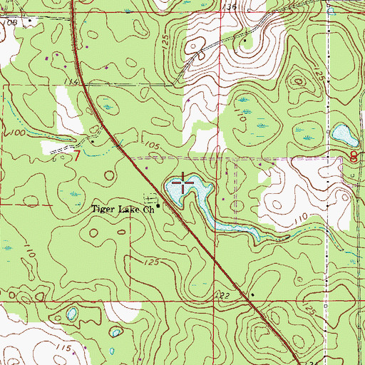 Topographic Map of Tiger Lake, FL