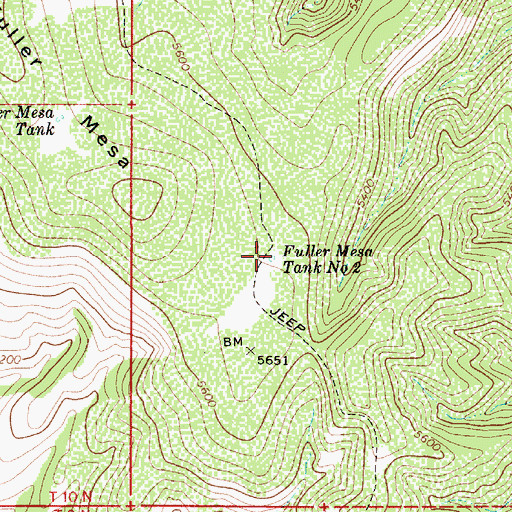 Topographic Map of Fuller Mesa Tank Number Two, AZ