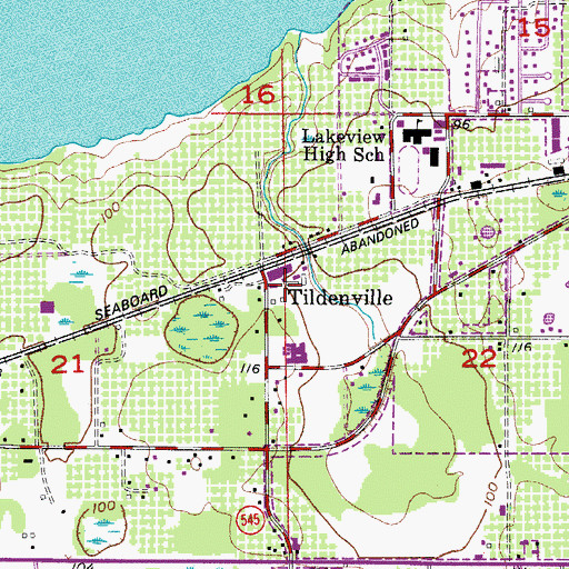 Topographic Map of Tildenville, FL