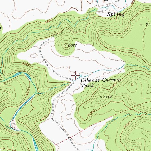 Topographic Map of Cibecue Canyon Tank, AZ