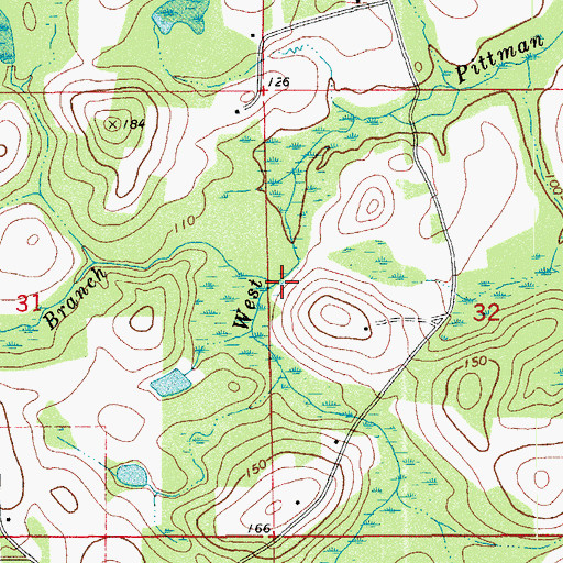 Topographic Map of Timber Branch, FL