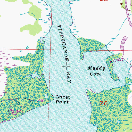 Topographic Map of Tippecanoe Bay, FL
