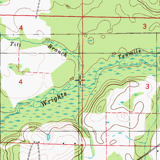Topographic Map of Titi Branch, FL