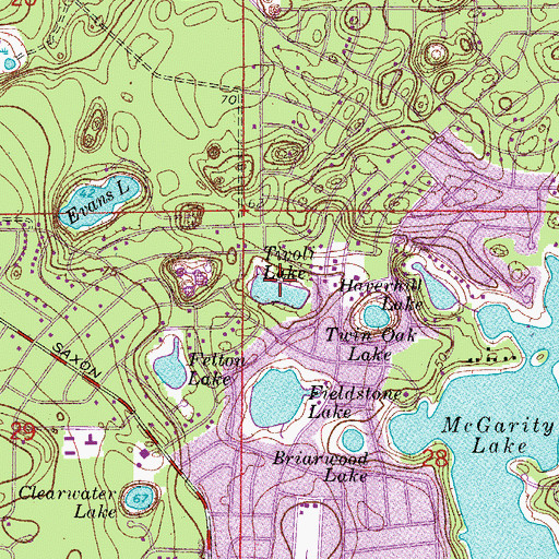 Topographic Map of Tivoli Lake, FL