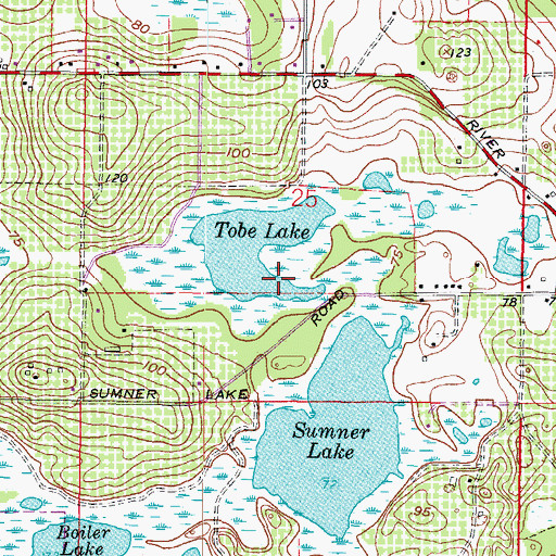Topographic Map of Tobe Lake, FL