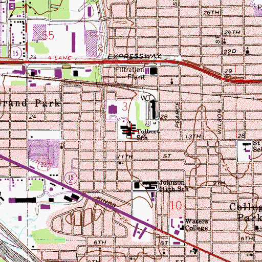 Topographic Map of Susie E Tolbert Elementary School, FL