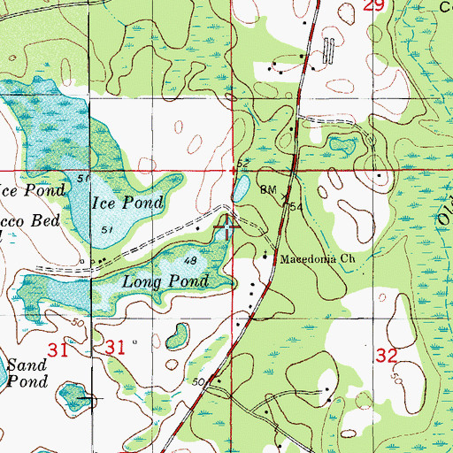 Topographic Map of Tollgate Ponds, FL