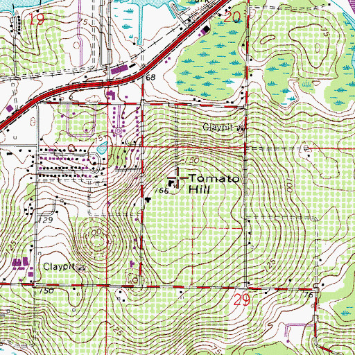 Topographic Map of Tomato Hill, FL