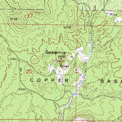 Topographic Map of Gabarina Hill, AZ