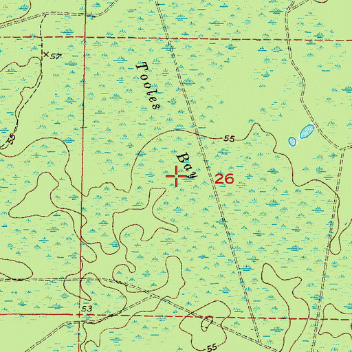 Topographic Map of Tooles Bay, FL