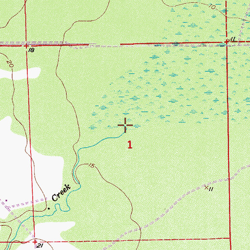 Topographic Map of Tootoosahatchee Creek, FL
