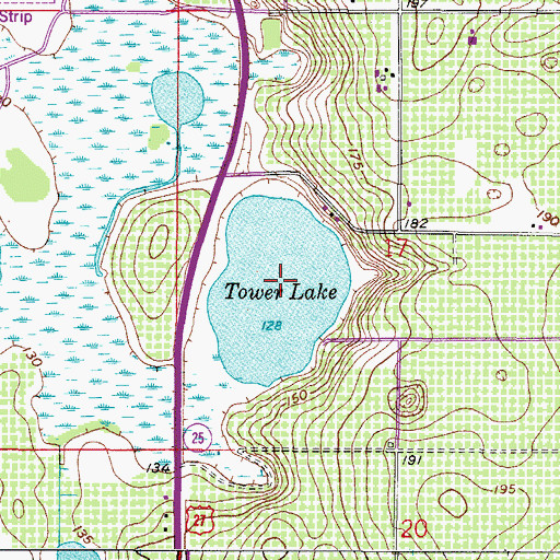 Topographic Map of Tower Lake, FL