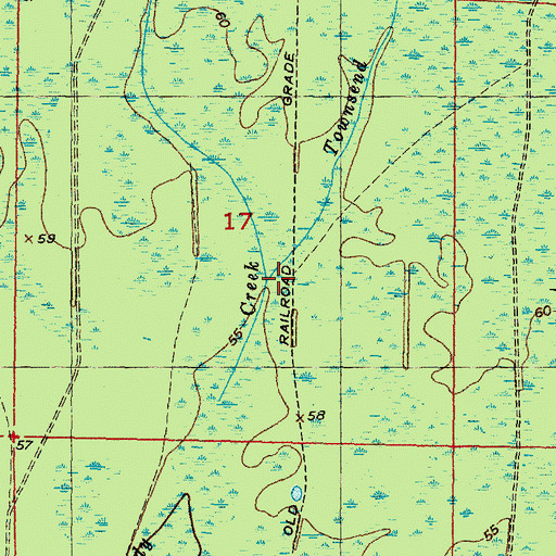 Topographic Map of Townsend Creek, FL