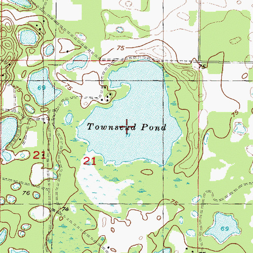 Topographic Map of Townsend Pond, FL