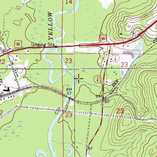 Topographic Map of Trammel Creek, FL