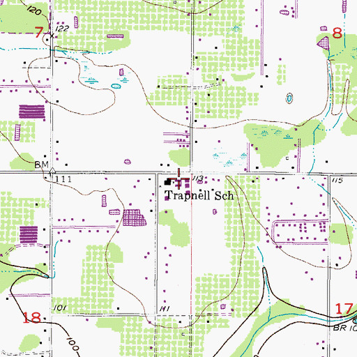 Topographic Map of Trapnell Elementary School, FL
