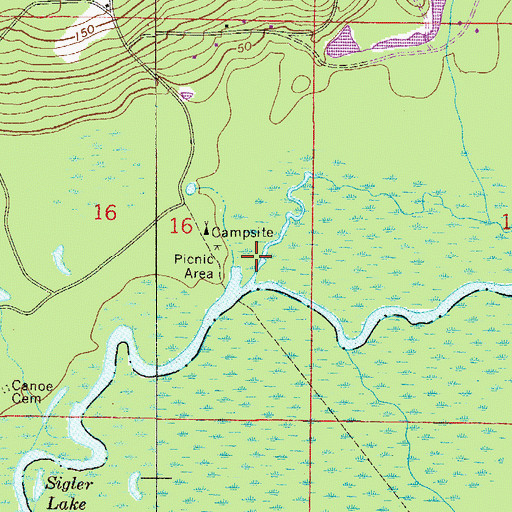 Topographic Map of Trawick Creek, FL