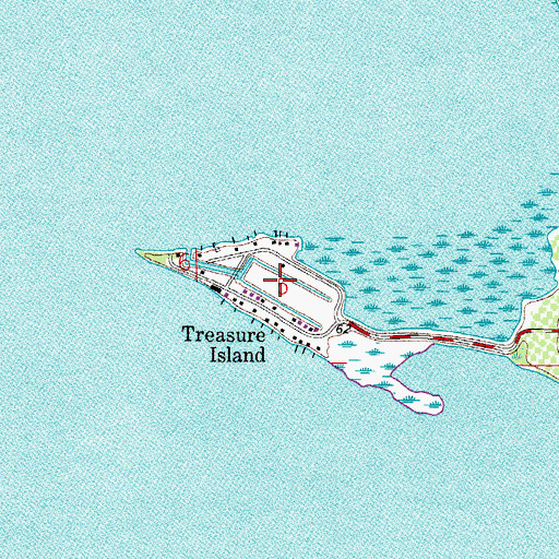 Topographic Map of Treasure Island, FL
