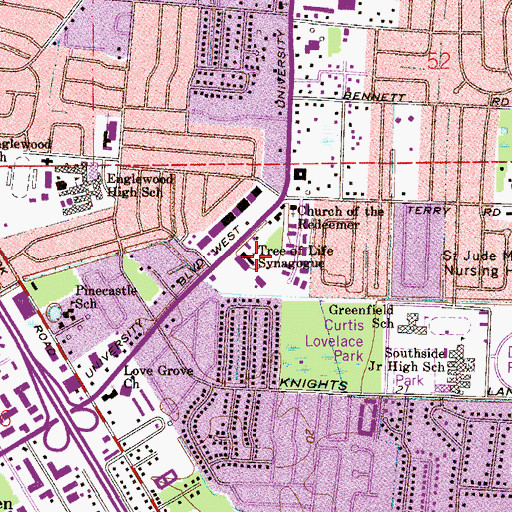 Topographic Map of Tree of life Synagogue, FL