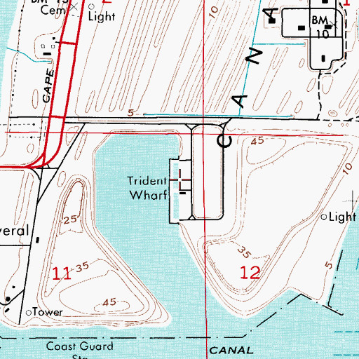 Topographic Map of Trident Wharf, FL
