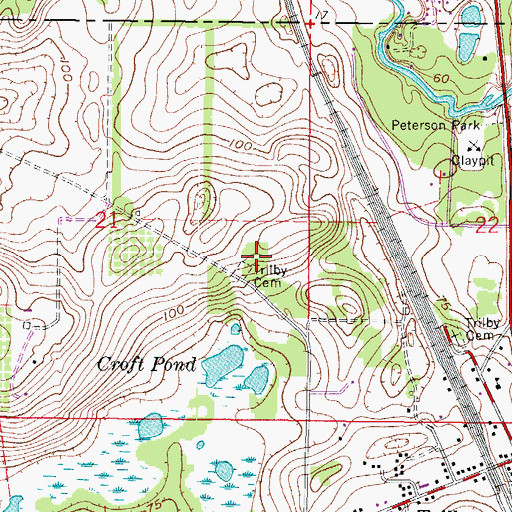 Topographic Map of Trilby Cemetery, FL