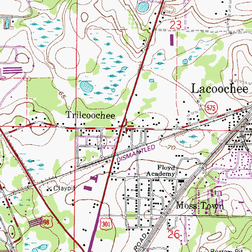 Topographic Map of Trilcoochee, FL