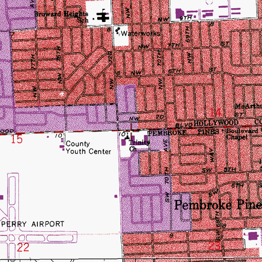 Topographic Map of Trinity Church, FL