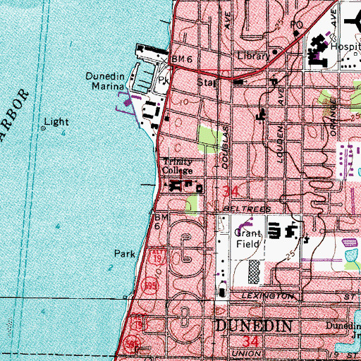 Topographic Map of Trinity College, FL