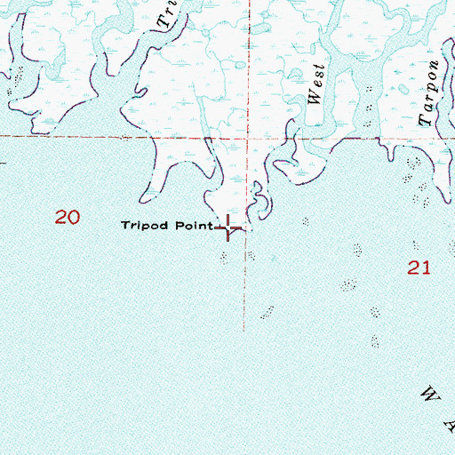 Topographic Map of Tripod Point, FL