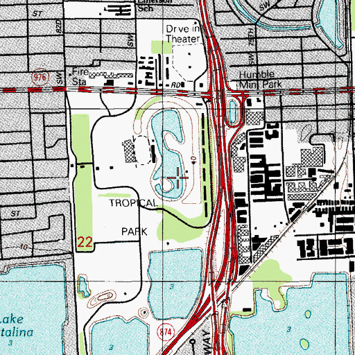 Topographic Map of Tropical Park, FL