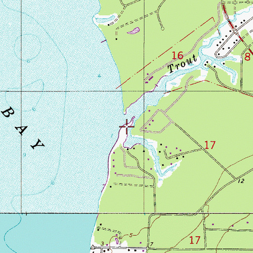 Topographic Map of Trout Bayou, FL