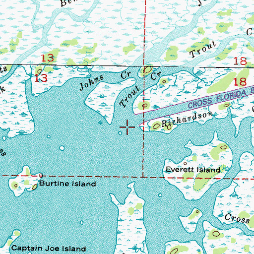 Topographic Map of Trout Creek, FL