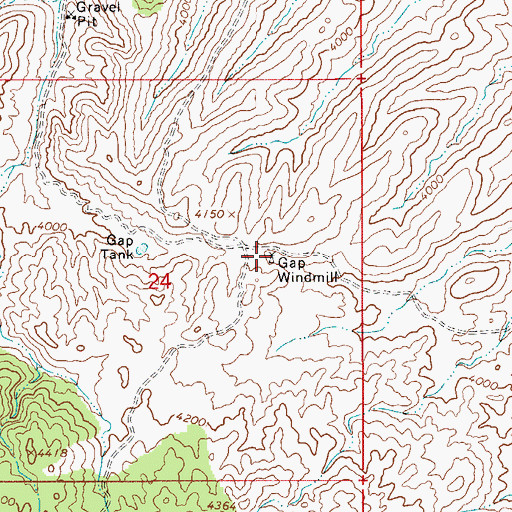 Topographic Map of Gap Windmill, AZ