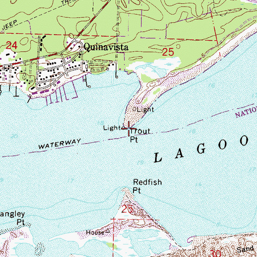 Topographic Map of Trout Point, FL